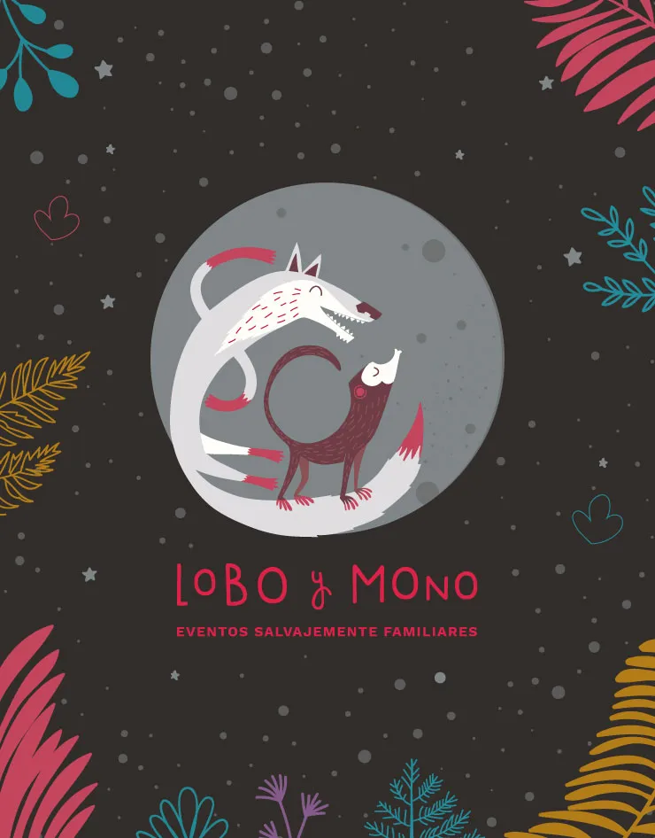 Lobo y Mono. Cute Family Events Brand